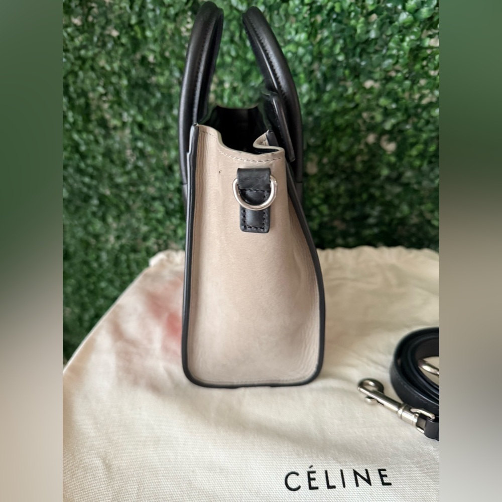 Celine Nano Luggage Tote Red/Black Leather & Suede Authentic - Picture 6 of 10